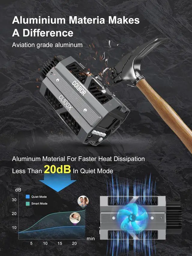 Alt view image 4 of 7 - Video Light, Colbor CL100X 110W Bi-Colour Video Light 2700K-6500K CRI97+ COB Continuous Aluminium with Bowens Mount APP Control 10 Light Effect for Photography, Daylight LED Video Light Photo Studio