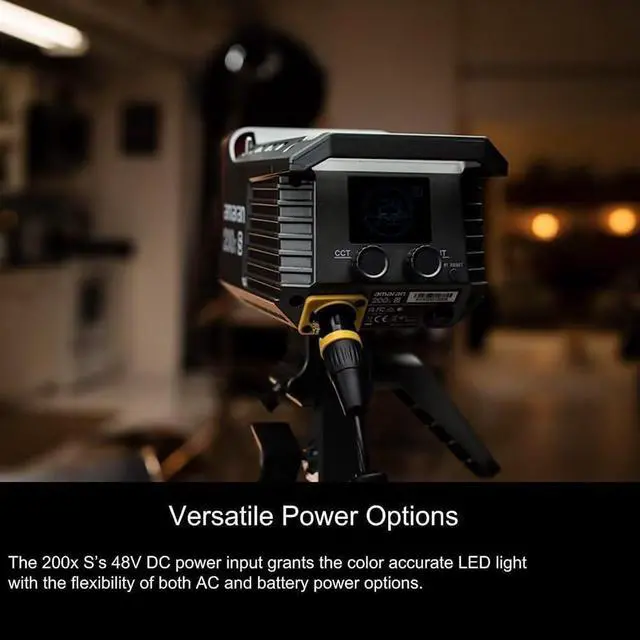 Alt view image 5 of 7 - 200X-S Cob Led Video Light Bicolor 2700K-6500K,250W,51600Lux1M,App Control,9 pre Programmed Lighting Effects,Ultra Silent Fan