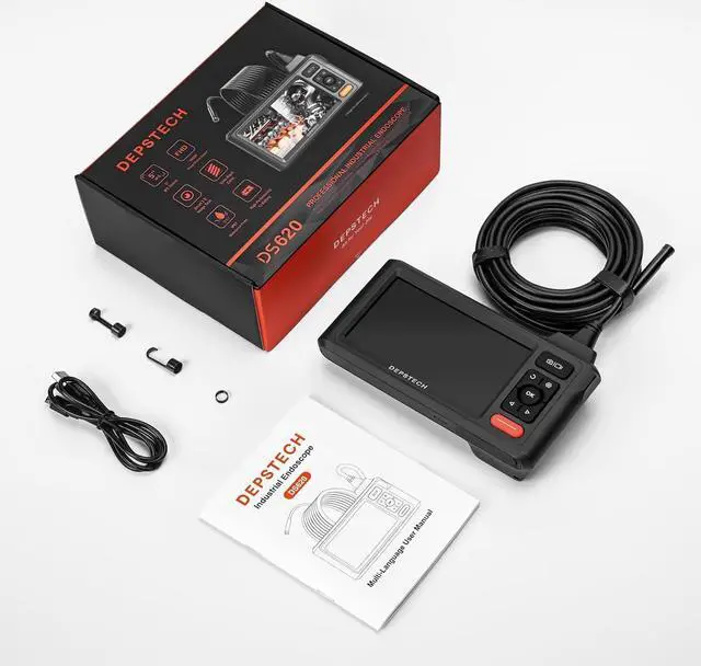 Alt view image 7 of 7 - Endoscope Camera with Light, DEPSTECH 1080P HD Borescope with 5" IPS Screen, 16.5FT Flexible Sewer Camera, IP67 Waterproof Plumbing Snake Camera, Cool Gadgets for Men, Women