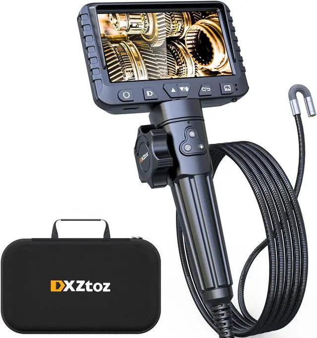 Main image of Two-Way Articulating Borescope, DXZtoz Industrial Endoscope with 0.33in Articulated Snake Camera, Video Inspection Scope with Light for Automotive Aircraft Mechanics- 5.5FT