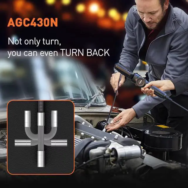 Alt view image 4 of 6 - Two-Way Articulating Borescope, DXZtoz Industrial Endoscope with 0.33in Articulated Snake Camera, Video Inspection Scope with Light for Automotive Aircraft Mechanics- 5.5FT