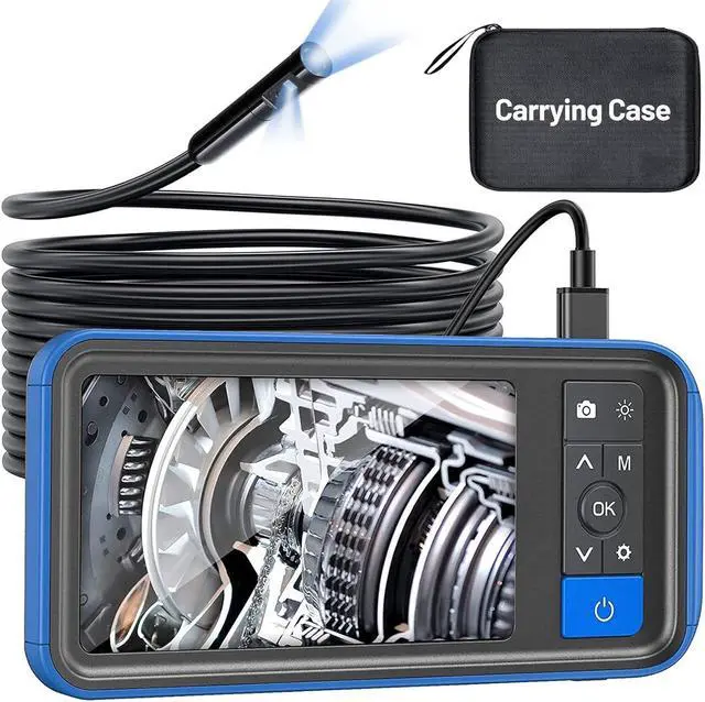 Main image of Dual Lens Endoscope Camera with Light, Teslong 4.5" HD Snake Borescope Inspection Camera, Automotive Scope Camera with Flexible Cable, Home Waterproof Fiber Optic for Sewer Drain Pipe (16.5FT)