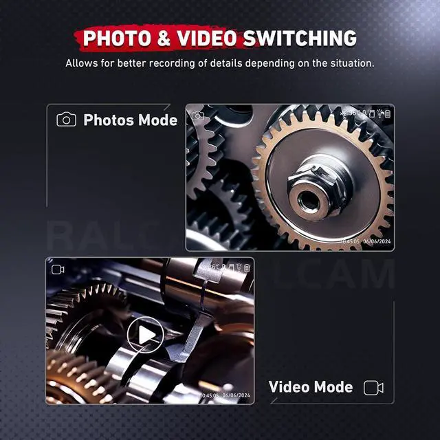 Alt view image 3 of 7 - Articulating Borescope, 2 Way Endoscope Camera with Light, 0.33in Inspection Camera, 6 Adjustable Led Lights, Oil Proof Snake Camera for Automotive Aircraft Mechanics 3.3FT Semi-Rigid Cable