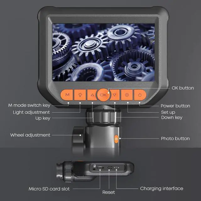 Alt view image 7 of 7 - Camera with Light, Hijoy Two-Way Articulation Borescope, 0.33in Articulating Inspection Scope with Light, Perfect for Automotive & Aircraft Mechanics, 5.5FT
