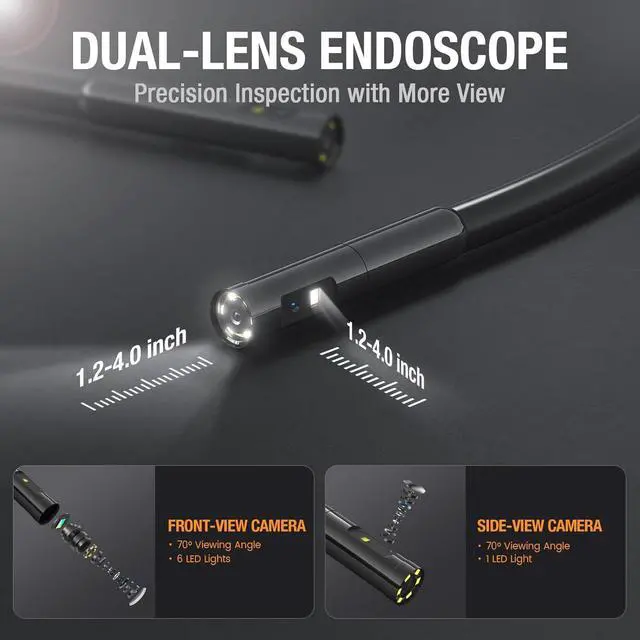 Alt view image 3 of 7 - 50ft Sewer Camera, Teslong 1080P Drain Plumbing Snake Inspection Camera with Light, 50 ft Flexible Borescope Endoscope Duct Fiber Optic Scope Cam