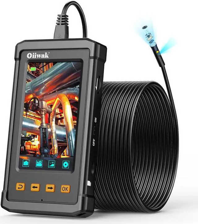 Main image of Borescope, 50 FT Dual Lens Inspection Camera, Industrial Endoscope with Light, IP67 Waterproof Snake Camera for Sewer, Drain, Pipe, Plumbing, 1080P HD Automotive borescope, Mechanic's Gadget