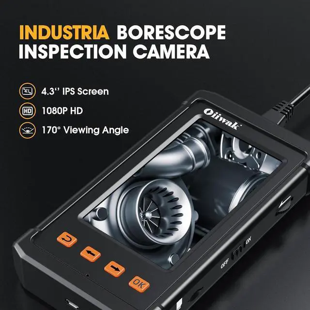 Alt view image 5 of 7 - Borescope, 50 FT Dual Lens Inspection Camera, Industrial Endoscope with Light, IP67 Waterproof Snake Camera for Sewer, Drain, Pipe, Plumbing, 1080P HD Automotive borescope, Mechanic's Gadget