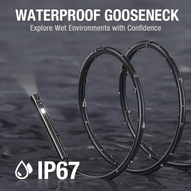 Alt view image 7 of 7 - Dual Lens Inspection Camera, Teslong Borescope with LED Light, HD Industrial Endoscope, 5" IPS Screen, Waterproof Video Scope Camera, Flexible Cable for Home/Automotive/Pipe/Car/Wall(5FT)