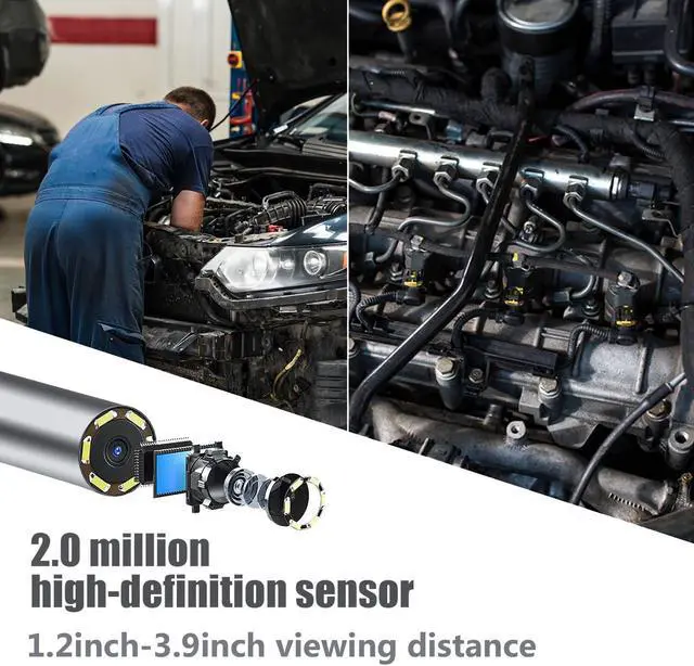 Alt view image 3 of 7 - Endoscope Camera with Light, 3.9mm Industrial Borescope Inspection Camera, 4.3"IPS Screen 1080P HD IP68 Waterproof Scope Camera 6 LED Lights for Drain Pipe Wall Automotive, 5FT Semi-Rigid Cable