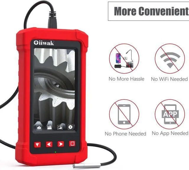 Alt view image 5 of 7 - Endoscope Camera with Light, 3.9mm Industrial Borescope Inspection Camera, 4.3"IPS Screen 1080P HD IP68 Waterproof Scope Camera 6 LED Lights for Drain Pipe Wall Automotive, 5FT Semi-Rigid Cable