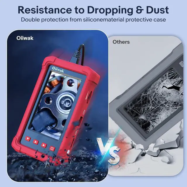 Alt view image 6 of 7 - Endoscope Camera with Light, 3.9mm Industrial Borescope Inspection Camera, 4.3"IPS Screen 1080P HD IP68 Waterproof Scope Camera 6 LED Lights for Drain Pipe Wall Automotive, 5FT Semi-Rigid Cable