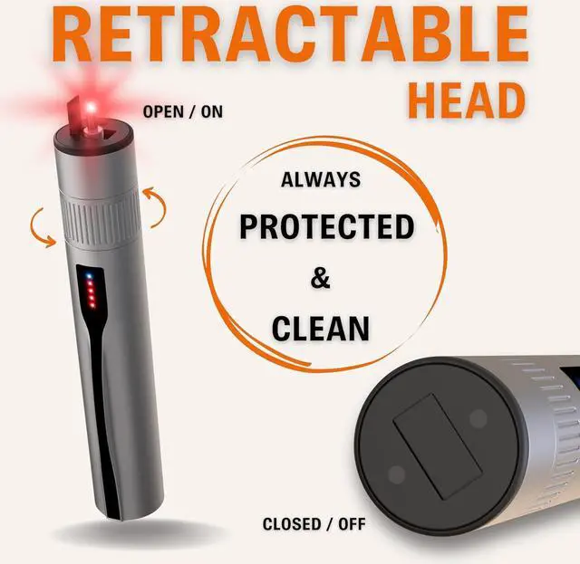 Alt view image 3 of 7 - Rechargeable Red Light VFL Fiber Optic Tool kit - Retractable Head fits SC FC ST - Optical Laser Light Pen - Network Cable Tester - with Protective Case and LC Adapter