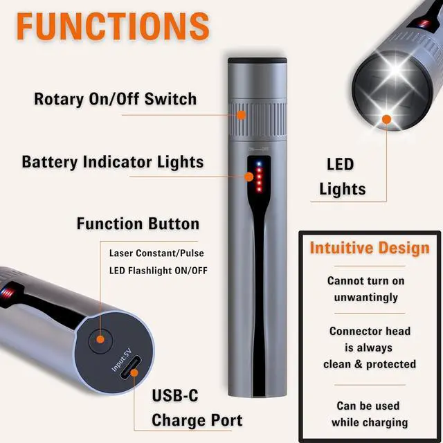 Alt view image 7 of 7 - Rechargeable Red Light VFL Fiber Optic Tool kit - Retractable Head fits SC FC ST - Optical Laser Light Pen - Network Cable Tester - with Protective Case and LC Adapter