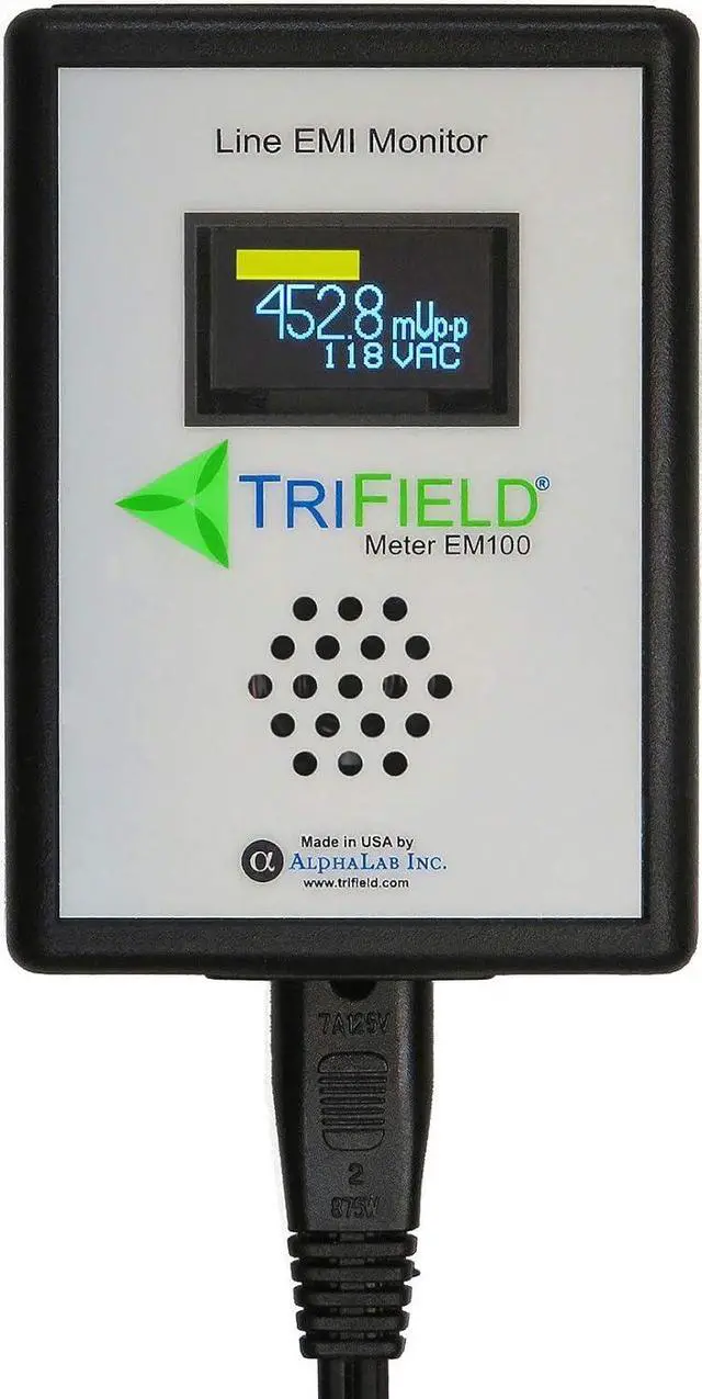 Main image of Dirty Electricity Meter by Trifield - Model EM100 - EMI Power Line Noise Analyzer - Know Your Electricity @ Home, Office, Shop - Made in USA by Alphalab, Inc.