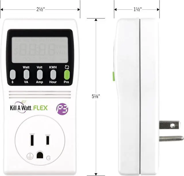 Alt view image 4 of 4 - P3 International P4456 Kill A Watt Flex Plug-in Electricity Usage + Power Consumption Monitor, Watt Voltage Tester, Electrical Energy Saving Monitor with Auto Cost Calculator