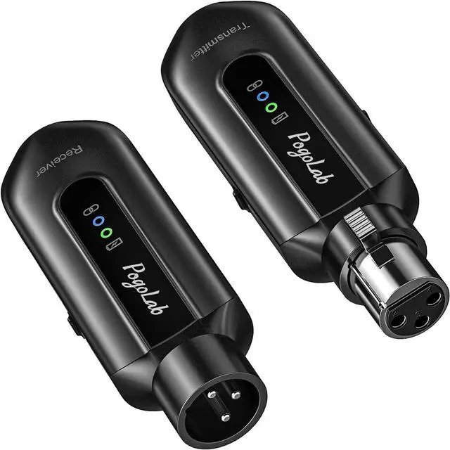 Main image of Wireless Microphone Transmitter Receiver 2.4Ghz, XLR System, Rechargeable Adapter for Audio Mixer, Dynamic Mic, 48V Phantom Power for Condenser Mic