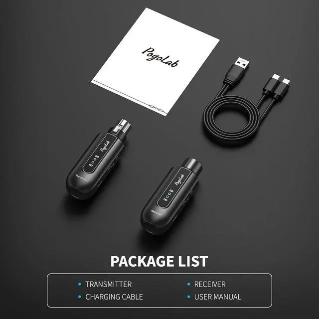 Alt view image 7 of 7 - Wireless Microphone Transmitter Receiver 2.4Ghz, XLR System, Rechargeable Adapter for Audio Mixer, Dynamic Mic, 48V Phantom Power for Condenser Mic