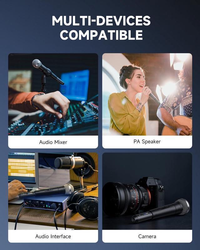 Alt view image 6 of 6 - Wireless XLR Microphone Transmitter Receiver, 2.4GHz Plug-on Wireless Microphone Adapter with 24-bit/192kHz High-Resolution for Dynamic Microphone, Audio Mixer, PA System, Camera (CV-2)