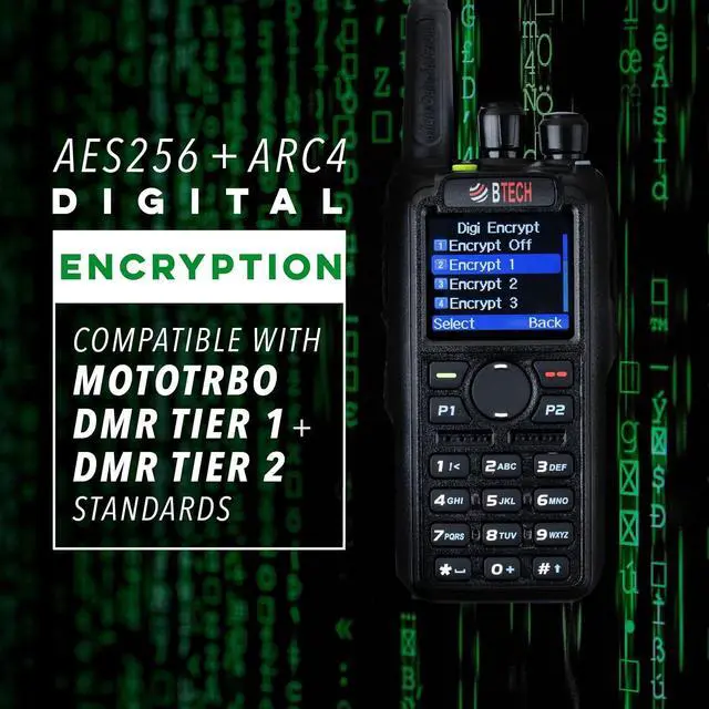 Alt view image 6 of 7 - DMR-6X2 PRO DMR & Analog Two-Way Radio (Bluetooth + GPS) USB-C Battery  7W VHF/UHF (136-174MHz & 400-480MHz), Encryption, Talker Alias, APRS, Roaming, Voice Recording, with Accessory Kit