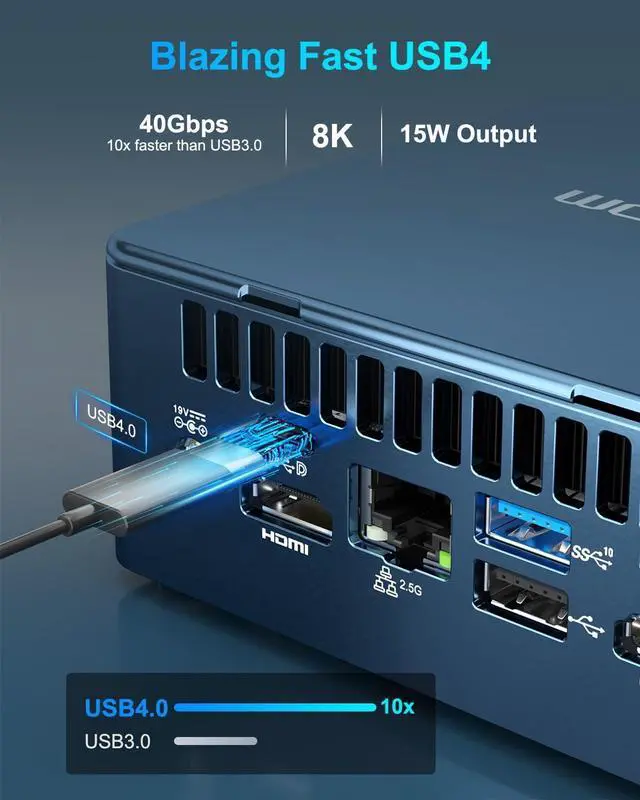 Alt view image 5 of 7 - Mini PC Mini IT13, 13th  Core i7-13620H (10C/16T, up to 4.9GHz), 32GB DDR4 RAM/1TB PCIe Gen4 SSD Mini Desktop NUC13, USB4.0/8K UHD/WiFi 6E/BT5.2, Home&Office Mini Desktop Computers