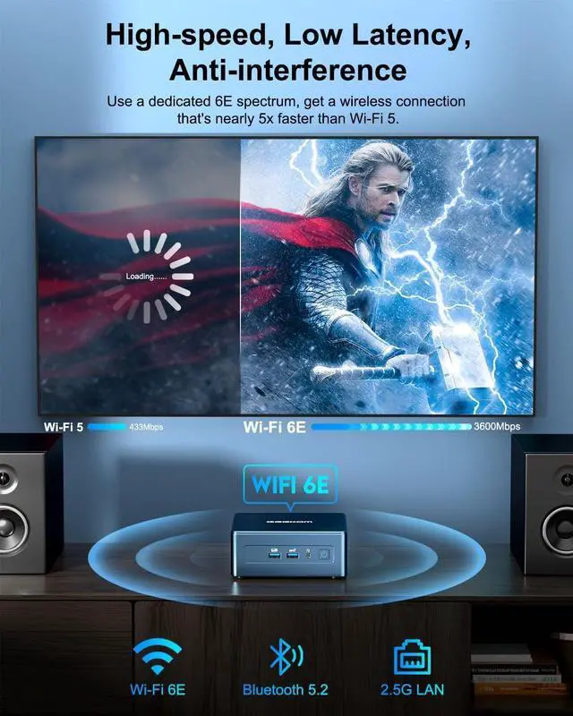 Alt view image 7 of 7 - Mini PC Mini IT13, 13th  Core i7-13620H (10C/16T, up to 4.9GHz), 32GB DDR4 RAM/1TB PCIe Gen4 SSD Mini Desktop NUC13, USB4.0/8K UHD/WiFi 6E/BT5.2, Home&Office Mini Desktop Computers