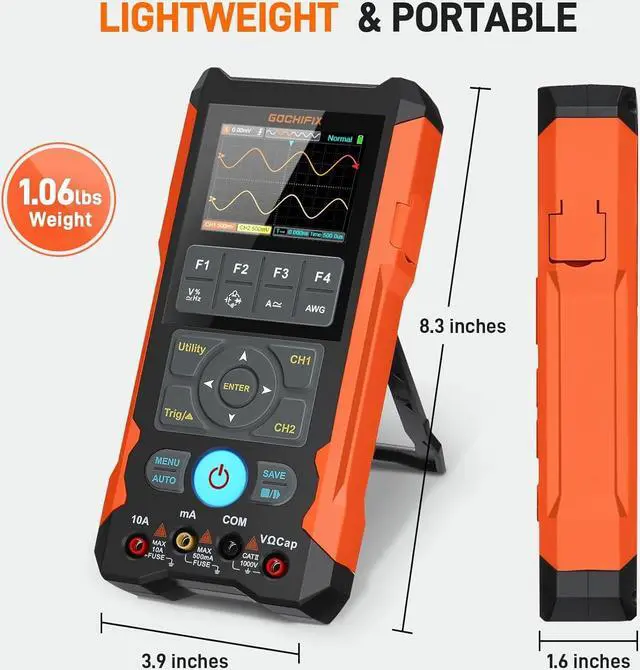 Alt view image 7 of 7 - Multimeter Waveform Generator 3 in 1 Automotive Oscilloscope 2 Channel 80Mhz Bandwidth 200Msps Sampling Rate Signal Generator Digital Oscilloscope Multimeter