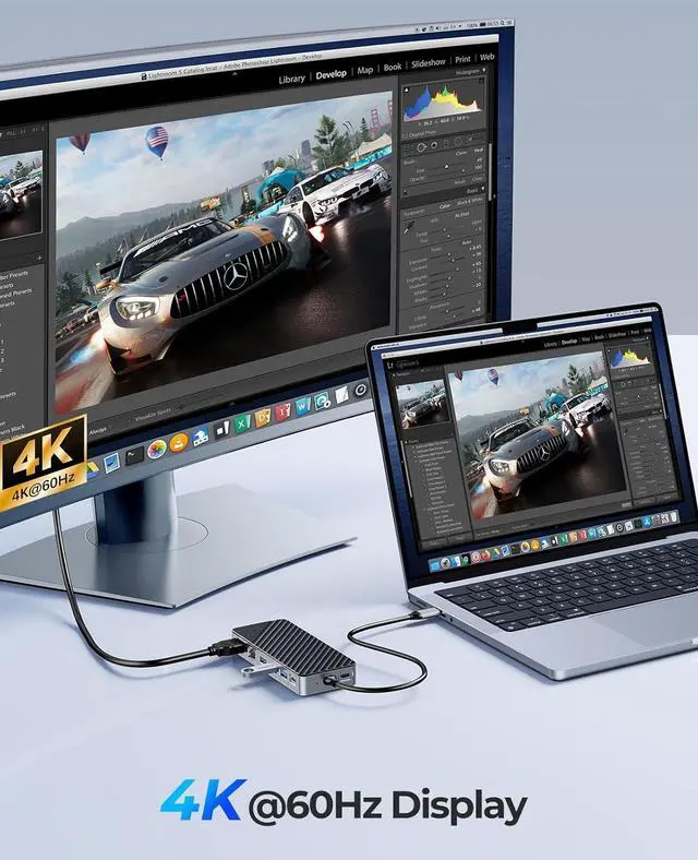 Alt view image 5 of 7 - USB-C Hub with M.2 SSD Enclosure, 8-in-1 USB C Docking Station Fits M.2 NVMe/SATA SSD, 10Gbps, 4K@60Hz HDMI, 100W PD, Ethernet - OM28PR