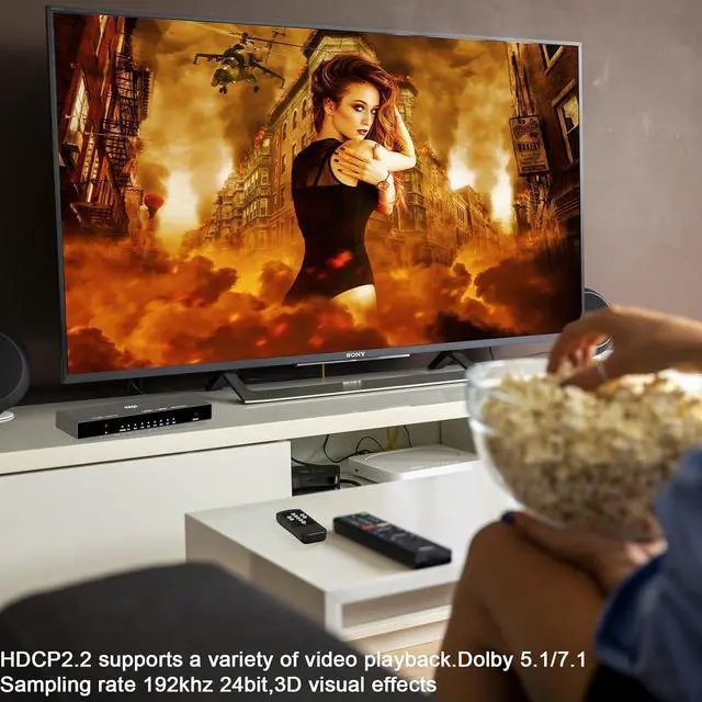 Alt view image 3 of 6 - HDMI Switch 7 in 1 Out 4K@60Hz,7 Ports HDMI Splitter with Remote,HDMI Selector Switcher Box Hub HDR HDCP 3D, Aluminum Premium Quality Compatible with PS5/4 Xbox Roku Fire Stick  TV