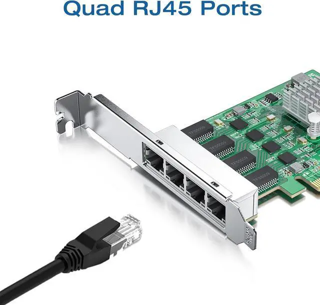 Alt view image 2 of 7 - 2.5Gbase-T PCIe NIC with Realtek RTL8125 Chip, 2.5Gb Network Card, 2500/1000/100 Mbps,Quad RJ45 Ports, PCIe X4, Ethernet Card for Windows/Windows Server/Linux