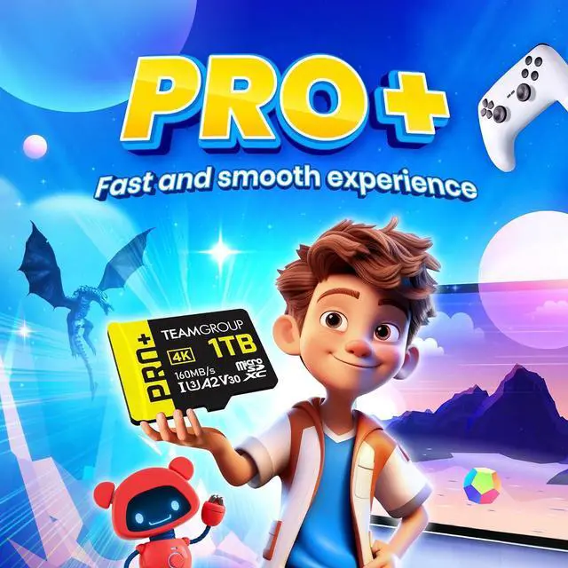 Alt view image 2 of 6 - A2 Pro Plus Card 1TB Micro SDXC UHS-I U3 A2 V30, R/W up to 160/110 MB/s for Nintendo-Switch, Steam Deck, Gaming Devices, Tablets, Smartphones, 4K Shooting, with Adapter TPPMSDX1TIA2V3003