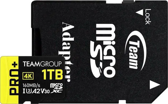 Alt view image 6 of 6 - A2 Pro Plus Card 1TB Micro SDXC UHS-I U3 A2 V30, R/W up to 160/110 MB/s for Nintendo-Switch, Steam Deck, Gaming Devices, Tablets, Smartphones, 4K Shooting, with Adapter TPPMSDX1TIA2V3003