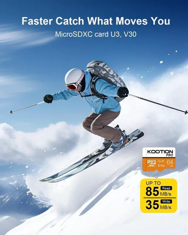 Alt view image 6 of 7 - 64GB Micro SD Card 10-Pack with Adapter, High-Speed TF Flash Memory Card U3, A1, V30, 4K UHD, microSDXC Memory Card