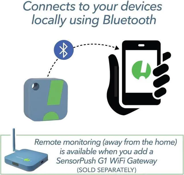 Alt view image 6 of 7 - Temperature/Humidity/Pressure SensorPush for iPhone/Android. Water Resistant, Made in USA