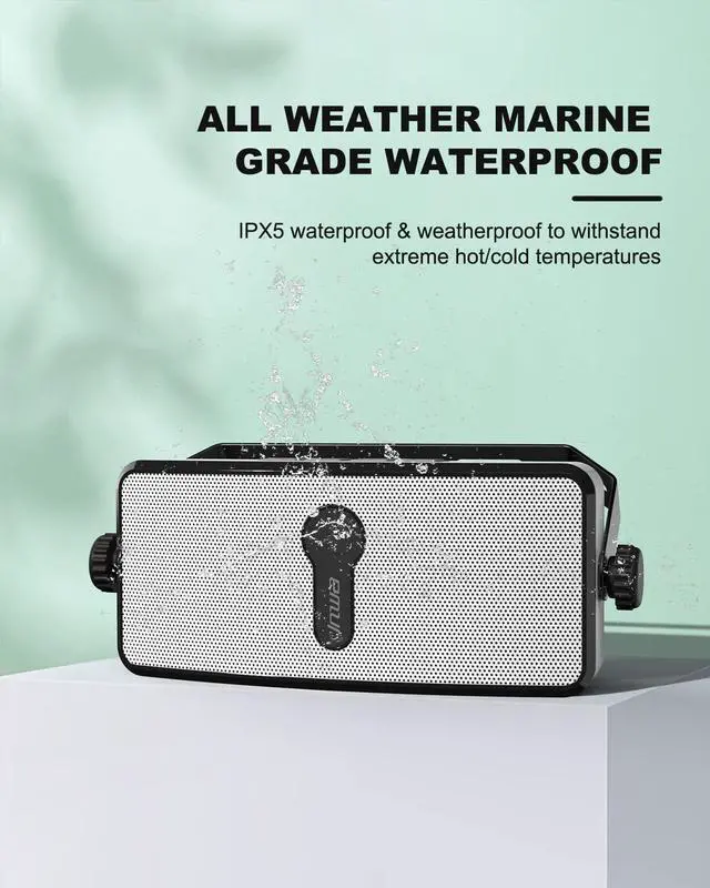 Alt view image 5 of 6 - Bluetooth Outdoor Speaker, IPX5 Waterproof Wall Mount Speaker, Wireless Sync Up to 100 Speakers, Connect Seamlessly to Phone, Computer, Echo Dot, Suitable for Patio, Porch, Gazebo, Garage, 2 PCS