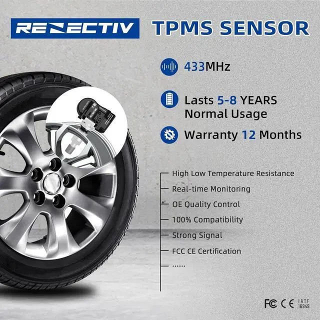 Alt view image 3 of 7 - TPMS Sensor,433MHz Tire Pressure Monitoring Sensor fit for Kia Hyundai Replace#52933-D4100 52933-D9100(4PCS)