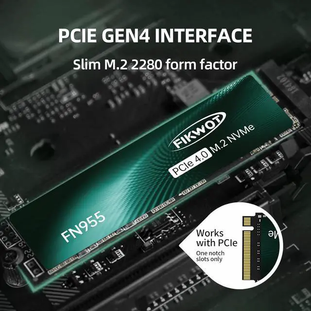 Alt view image 4 of 7 - FN955 2TB SSD M.2 2280 PCIe Gen4 x4 NVMe 1.4 Internal Solid State Drive - Speeds up to 7300MB/s, Configure SLC Cache,Compatible with Laptop/Desktop/Ps5