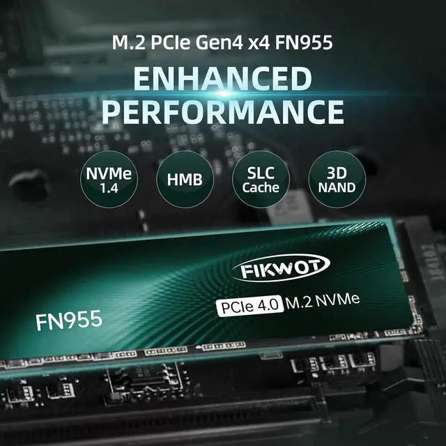 Alt view image 5 of 7 - FN955 2TB SSD M.2 2280 PCIe Gen4 x4 NVMe 1.4 Internal Solid State Drive - Speeds up to 7300MB/s, Configure SLC Cache,Compatible with Laptop/Desktop/Ps5