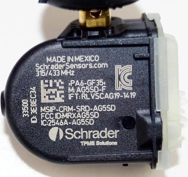 Alt view image 2 of 7 - Schrader 33500 EZ-Sensor (314.9 MHz, 315 MHz, and 433 MHz) Programmable Fixed Angle Valve Tire Pressure Monitoring Sensors (TPMS), Needs Programming Before Installation - (Pack of 4)