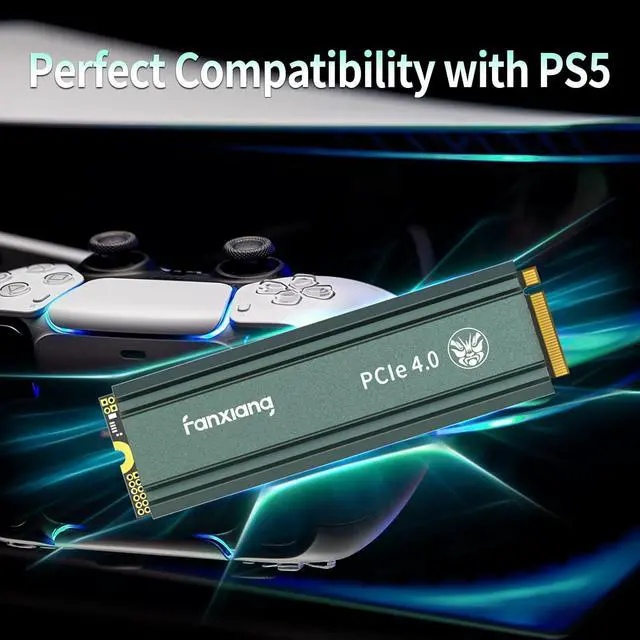 Alt view image 4 of 7 - S660 PCIe 4.0 1TB NVMe M.2 SSD for PS5 with Heatsink, Up to 5000MB/s, Suitable for PlayStation 5 Enthusiasts, Technology Enthusiasts, IT Professionals