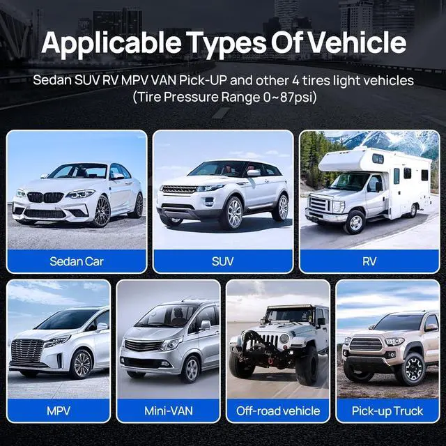 Alt view image 7 of 7 - RV tire Pressure Monitoring System, Wireless TPMS Tire Pressure Monitor System with Solar Charger, RV TPMS with 4 tire Pressure Sensors & 6 Alarm Modes(0-87 PSI)