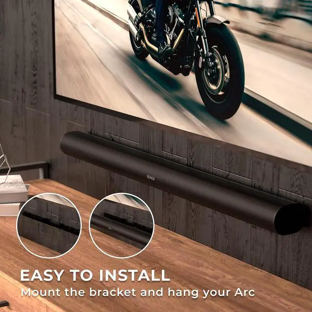 Alt view image 3 of 7 - HumanCentric Wall Mount Compatible with Sonos Arc and Sonos Arc Ultra Sound Bar Only (Black), Mount on Wall Under TV, Floating Style, Hidden Design, Hardware Included