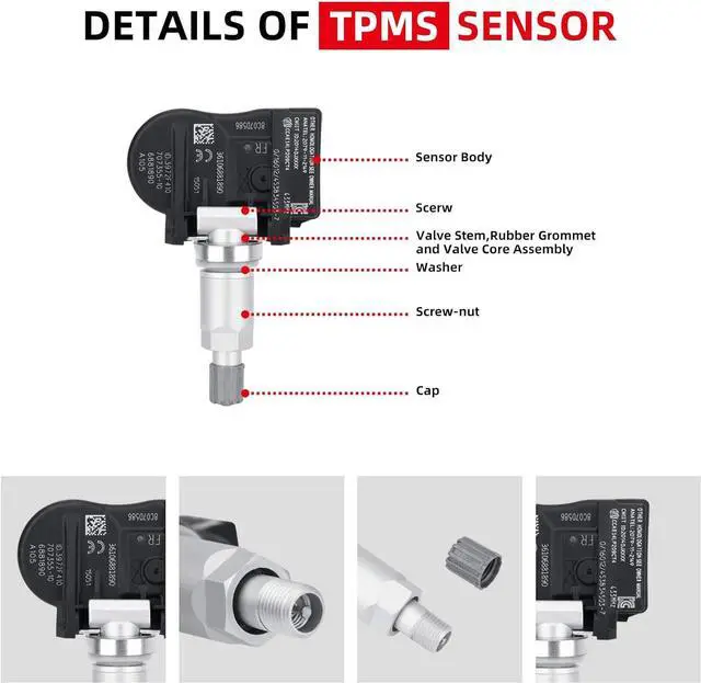 Alt view image 5 of 7 - 4Pack 36106856209 433MHz Tire Pressure Monitoring System(TPMS)Sensor Compatible with MINI Cooper BMW I3 I8 X1 X2 X5 X6 M2 M235I M240I M3 M4 228I 230I 320I 328D 328I 330E 330I 335I 340I 428I 430I 435I