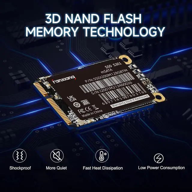 Alt view image 2 of 7 - S301 1TB mSATA SSD Mini SATA III 6Gb/s Internal Solid State Drive, 3D NAND, Compatible with Ultrabook Desktop PC Laptop