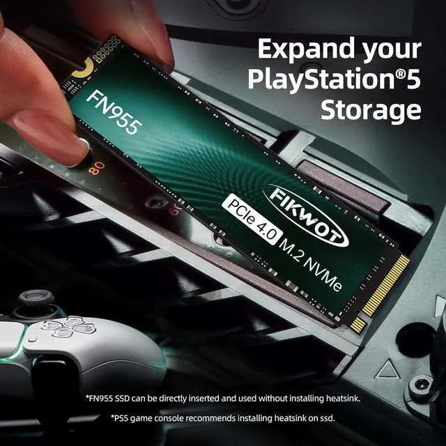 Alt view image 3 of 7 - FN955 2TB SSD M.2 2280 PCIe Gen4 x4 NVMe 1.4 Internal Solid State Drive - Speeds up to 7300MB/s, Configure SLC Cache,Compatible with Laptop/Desktop/Ps5