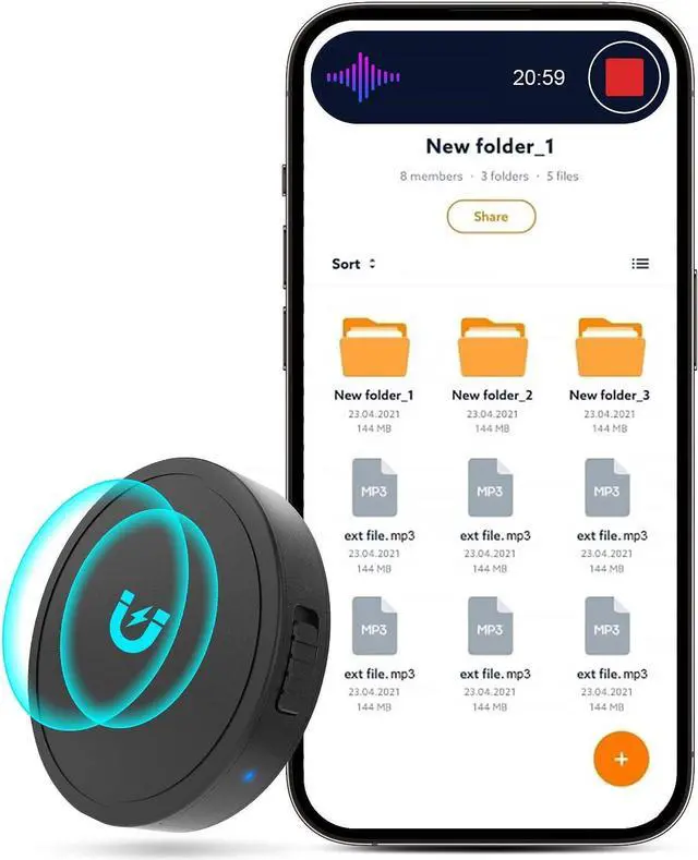 Main image of 128G (1600 Hour) Magnetic Voice Activated Recorder - Nanezan Recording Device MP3 Records with 70 Hours Battery Time, USB-C Audio Recorder for Work, Lectures, Meetings, Interviews