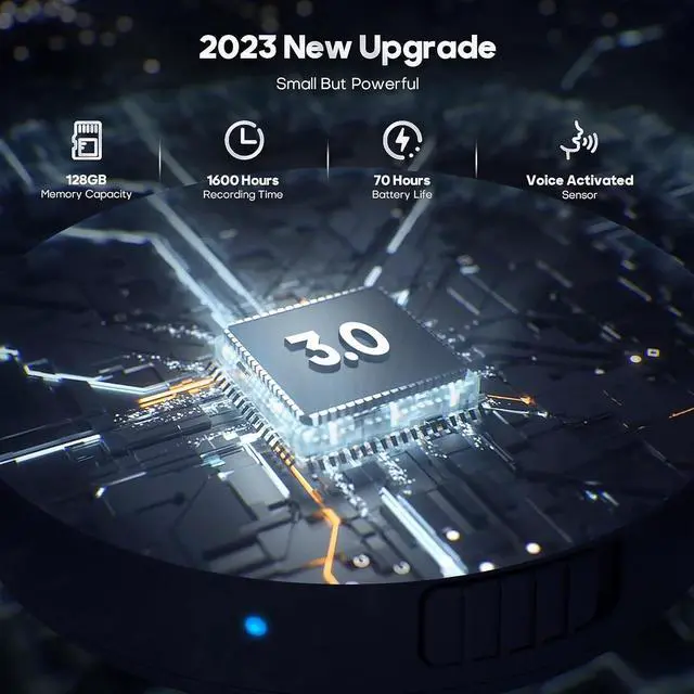 Alt view image 2 of 7 - 128G (1600 Hour) Magnetic Voice Activated Recorder - Nanezan Recording Device MP3 Records with 70 Hours Battery Time, USB-C Audio Recorder for Work, Lectures, Meetings, Interviews