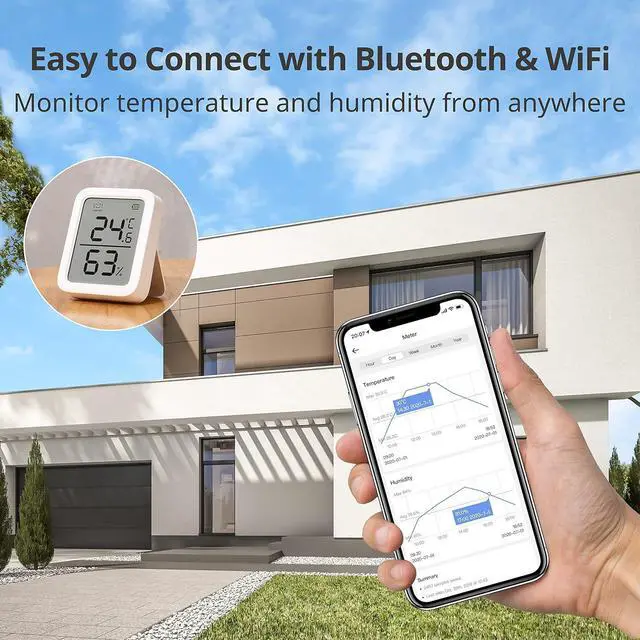 Alt view image 2 of 7 - WiFi Thermometer Hygrometer Plus 2 Pack, Wireless Digital Indoor Temperature Gauge Humidity Monitor with App Alerts, for Home, Greenhouse, Basement and Pets, (Supports 2.4G WiFi)