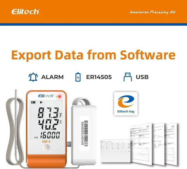 Alt view image 5 of 7 - Ultra Low Digital Temperature Data Logger Medical Refrigerator Thermometer Vaccine Fridge Temperature Monitor Max Min Value GSP-6-PTE