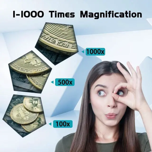 Alt view image 4 of 7 - LCD Digital Microscope,4.3 Inch 1080P 10 Megapixels,1-1000X Magnification Zoom Wireless USB Stereo Microscope Camera,10MP Camera Video Recorder with HD Screen