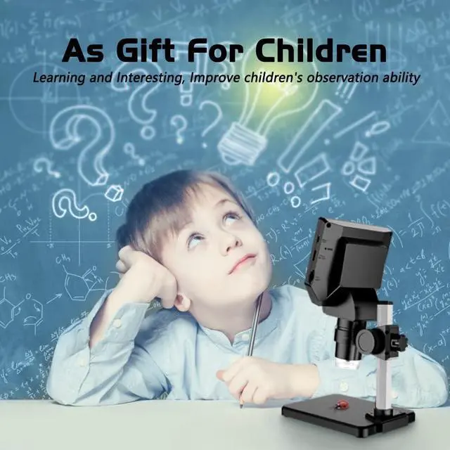 Alt view image 7 of 7 - LCD Digital Microscope,4.3 Inch 1080P 10 Megapixels,1-1000X Magnification Zoom Wireless USB Stereo Microscope Camera,10MP Camera Video Recorder with HD Screen